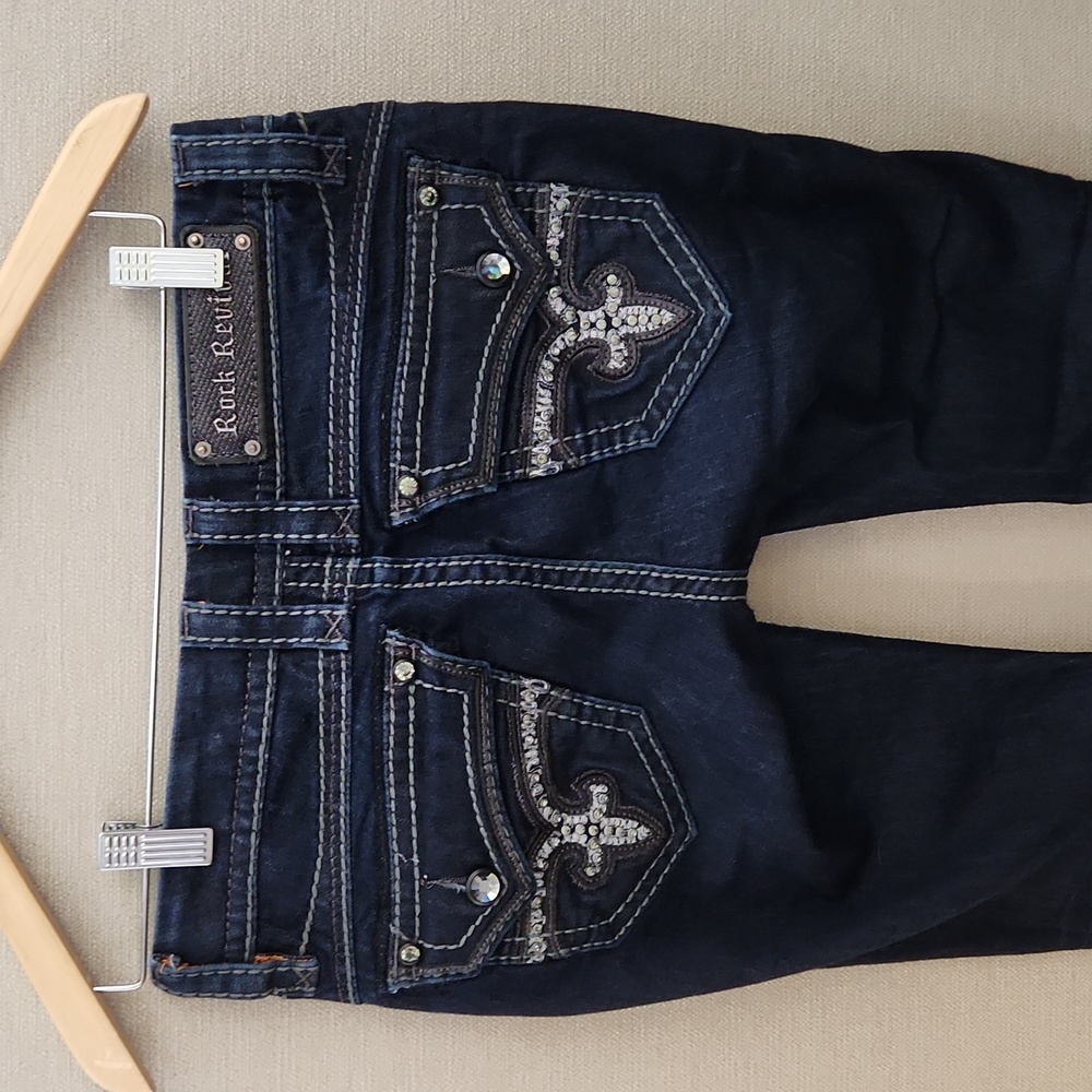 Rock Revival Dark Indigo Embellished Bootcut Jeans - Picture 3 of 16